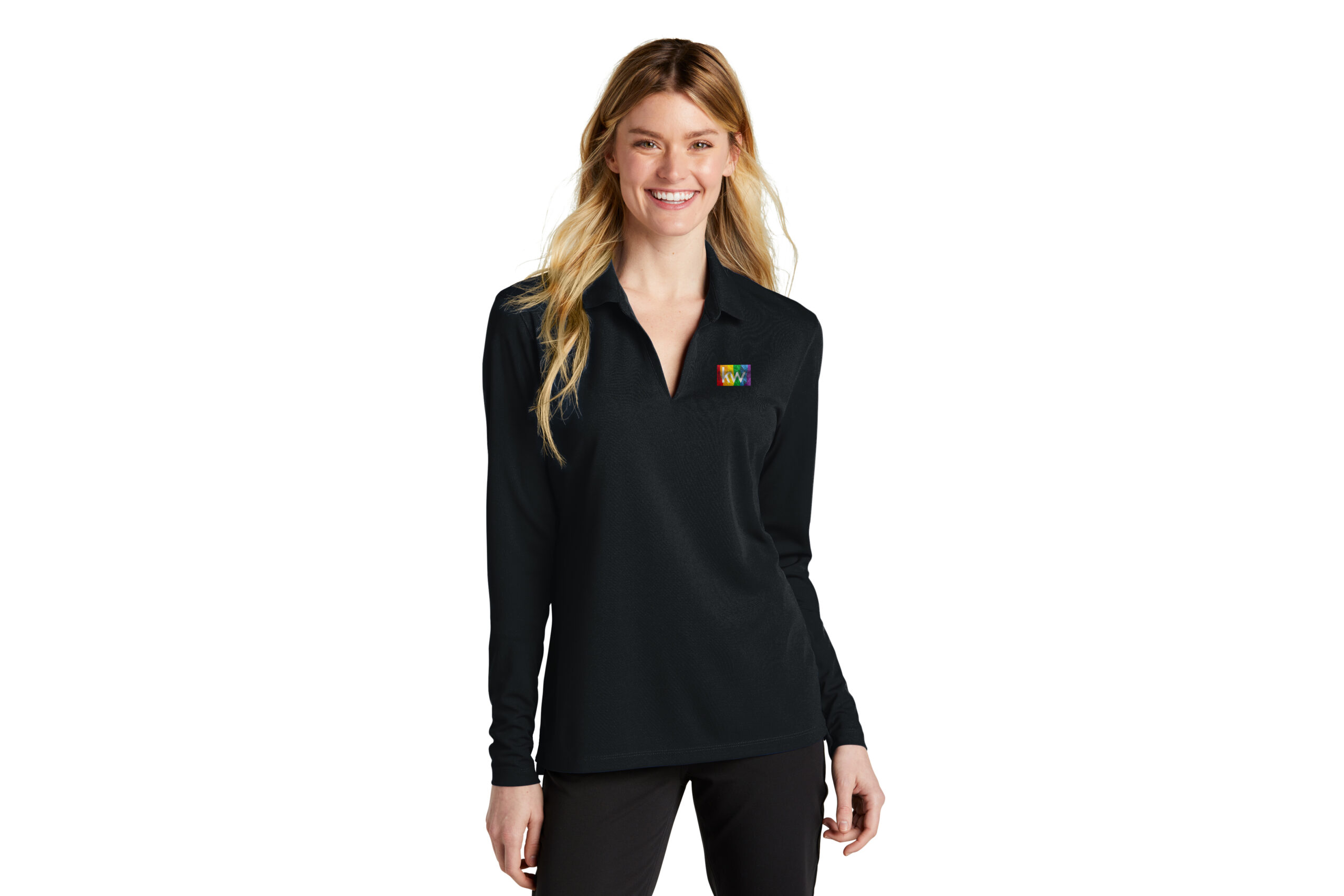 KW Rainbow Network | Nike Ladies Dri-FIT Micro Pique 2.0 Long Sleeve Polo Embroidered