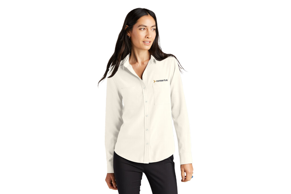 Consertus | Mercer+Mettle® Women's Stretch Crepe Long Sleeve Camp Blouse